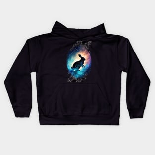 Year of the rabbit chinese zodiac sign in shiny galaxy Kids Hoodie